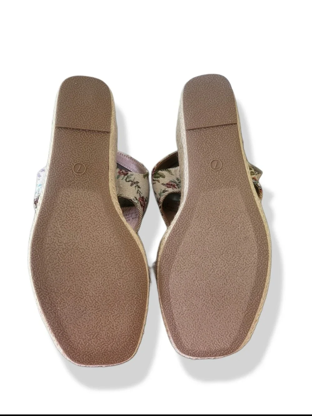 🌿Corkys Sand Brocade Floral Espadrille Wedge Sandals Size 7